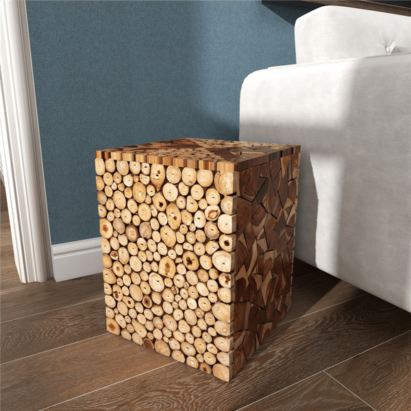 9th & Pike® Contemporary Brown Teak Wood Accent Table