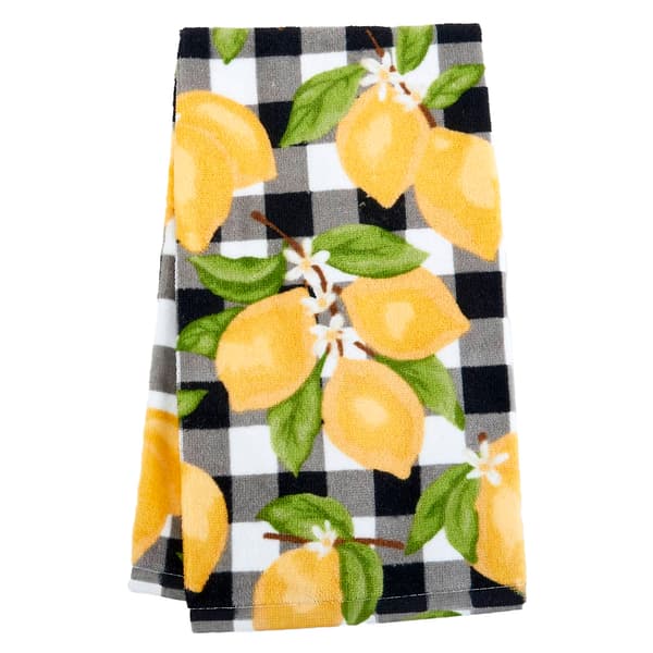 Lemon Cluster Check Kitchen Towel - image 