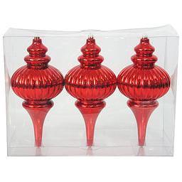 Shatterproof Red Finial & Pink Cupcake Ornaments