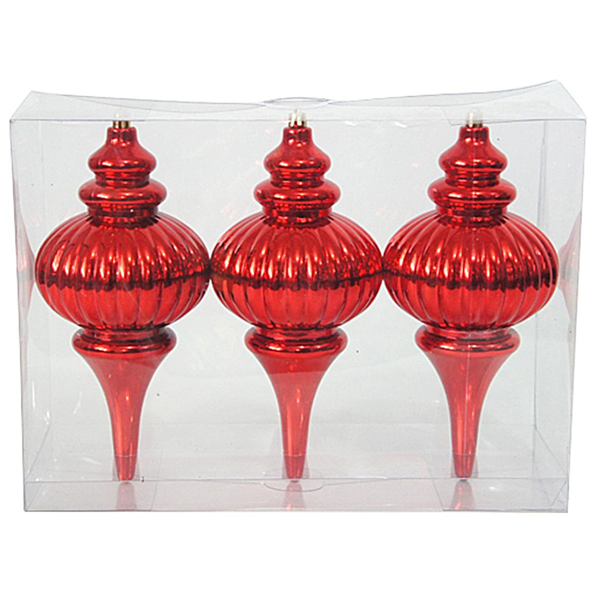 Shatterproof Red Finial & Pink Cupcake Ornaments