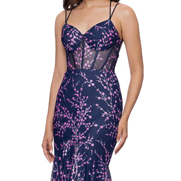 Juniors Blondie Nites Caviar Glitter Corset Mermaid Sheath Dress