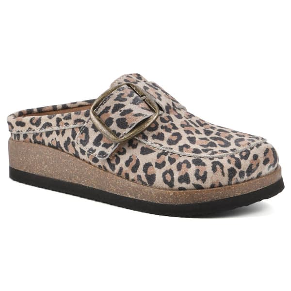 Womens White Mountain Bueno Cheetah Clogs