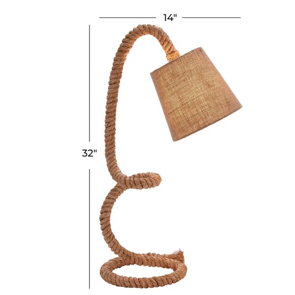 9th & Pike&#174; Brown Rope Rustic Desk Lamp