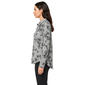 Womens Zac & Rachel Long Sleeve 1/2 Button Up Floral Grey Blouse - image 3