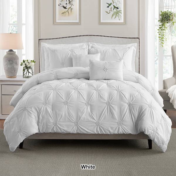 Swift Home Premium Floral Pintuck Comforter Set