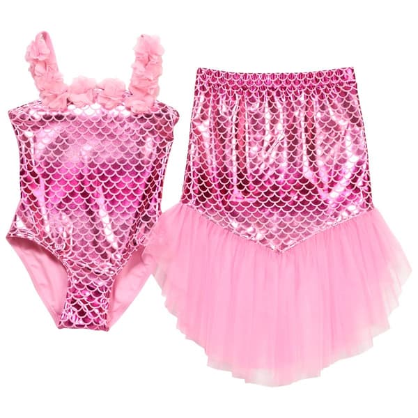 Girls (4-6x) Reesy Chelly Mermaid One Piece Swimsuit with Skirt - image 