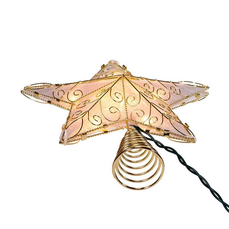 Kurt Adler UL 10-Light 8.5in. Gold Reflector Star Treetop