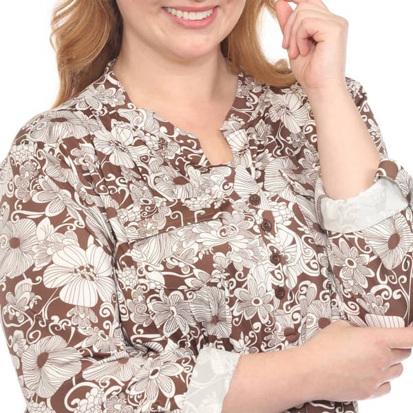 Plus Size White Mark 2pc. Floral Print Tunic and Pant Set