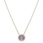 Gold Plated Amethyst Center Stone Pendant Necklace - image 1