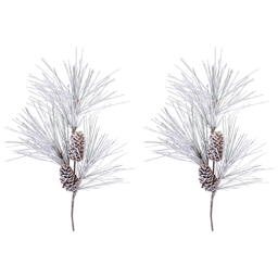 Melrose Flocked Long Needle Pine Spray - Set of 4