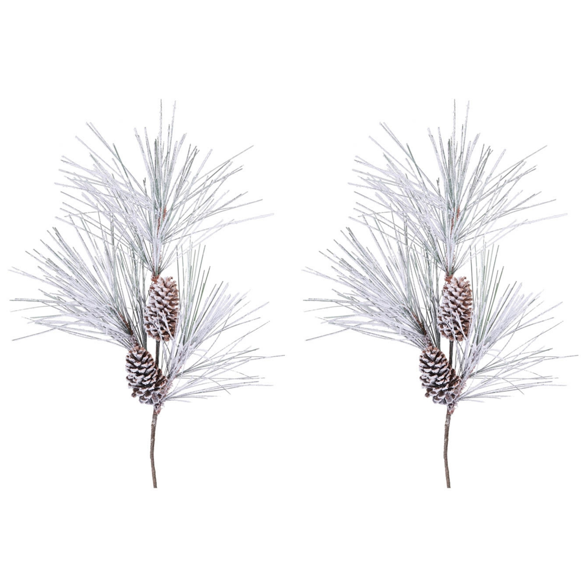 Melrose Flocked Long Needle Pine Spray - Set of 4