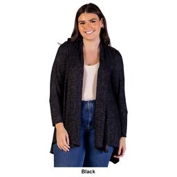 Plus Size 24/7 Comfort Apparel Long Sleeve Cozy Cardigan