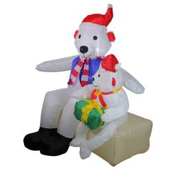 Northlight 4ft. LED Inflatable Polar Bear Family Christmas Decor