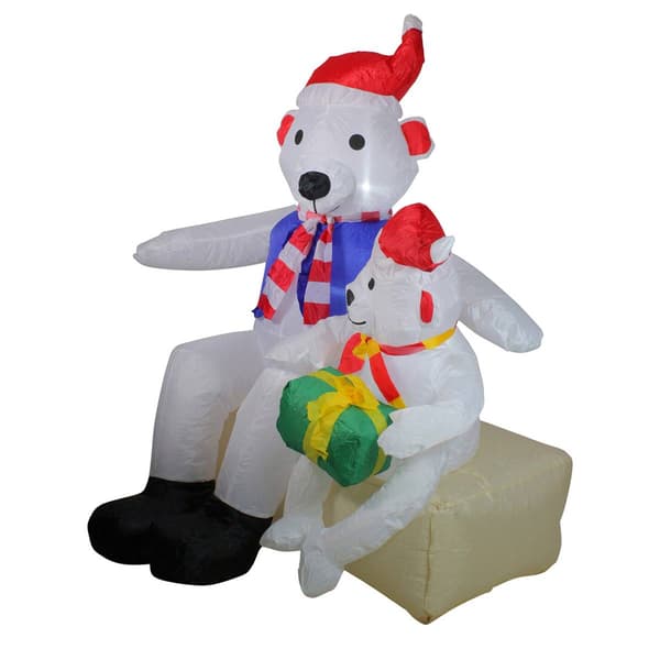 Northlight 4ft. LED Inflatable Polar Bear Family Christmas Decor