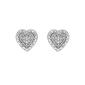 Diamond Classics&#40;tm&#41; Sterling Silver Heart Diamond Stud Earrings - image 1