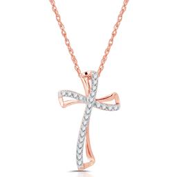 Nova Star(R) Lab Grown Diamond Two-tone Twist Cross Pendant