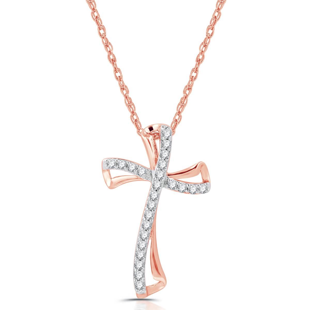 Nova Star(R) Lab Grown Diamond Two-tone Twist Cross Pendant