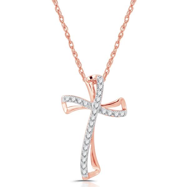 Nova Star(R) Lab Grown Diamond Two-tone Twist Cross Pendant - image 