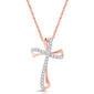 Nova Star(R) Lab Grown Diamond Two-tone Twist Cross Pendant - image 1
