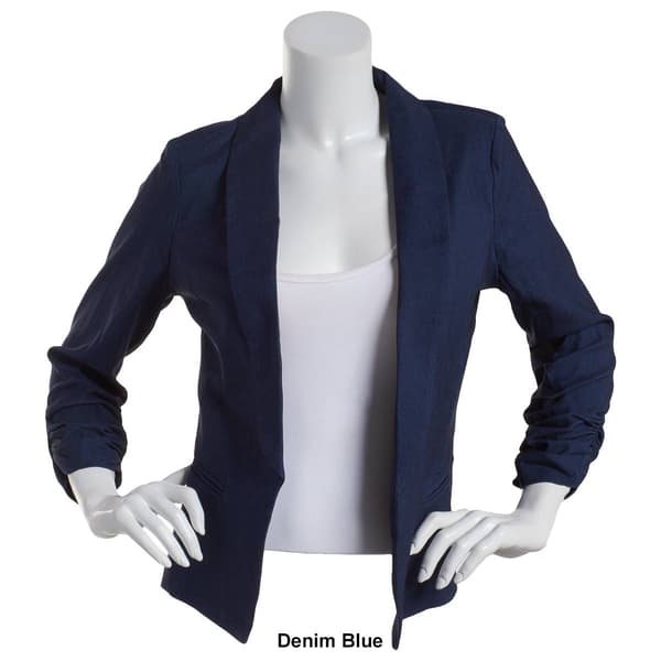 Juniors Leighton Millennium 3/4 Length Ruched Sleeves Blazer