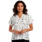 Womens Como Blu Extend Sleeve Linen Split Neck Henley Blouse - image 1