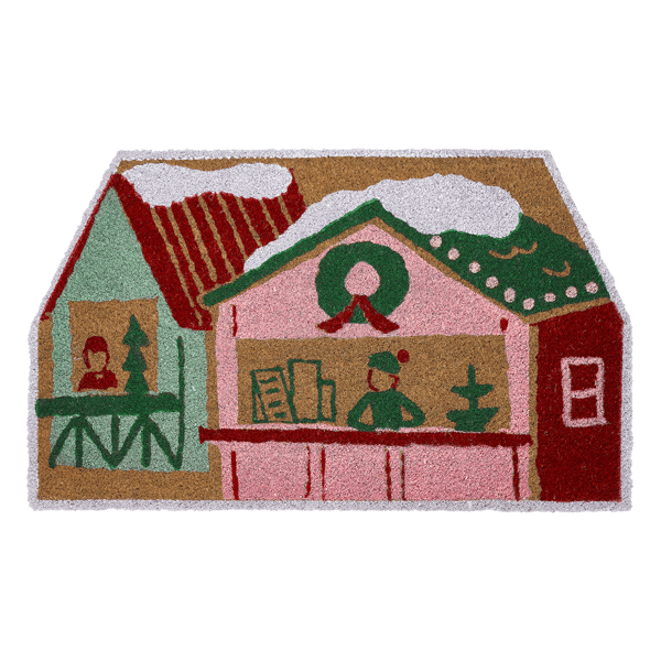 Hallmark House Holiday Outdoor Coir Doormat