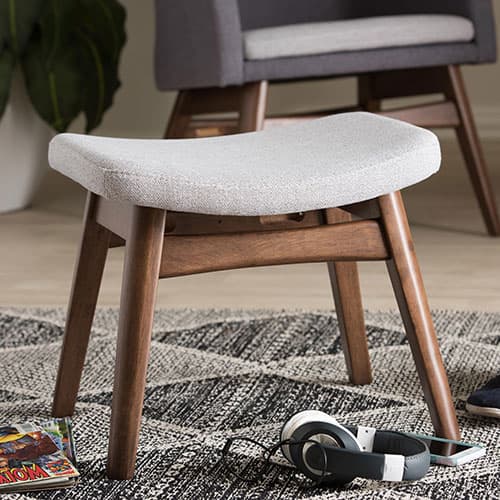 Baxton Studio Vera Upholstered Ottoman