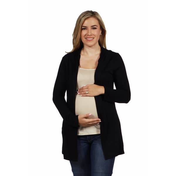 Plus Size 24/7 Comfort Apparel Open Front Maternity Cardigan - image 