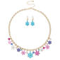 Multi Color Snowflake Necklace & Earring Set - image 1