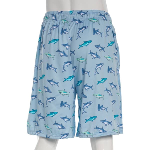 Mens Big & Tall Preswick & Moore Shorts - Blue Watercolor Sharks