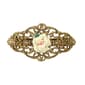 Womens 1928 Gold Tone Porcelain Rose Barrette - image 1