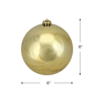 Northlight 6in. Shiny Vegas Gold Christmas Ball Ornament - image 5