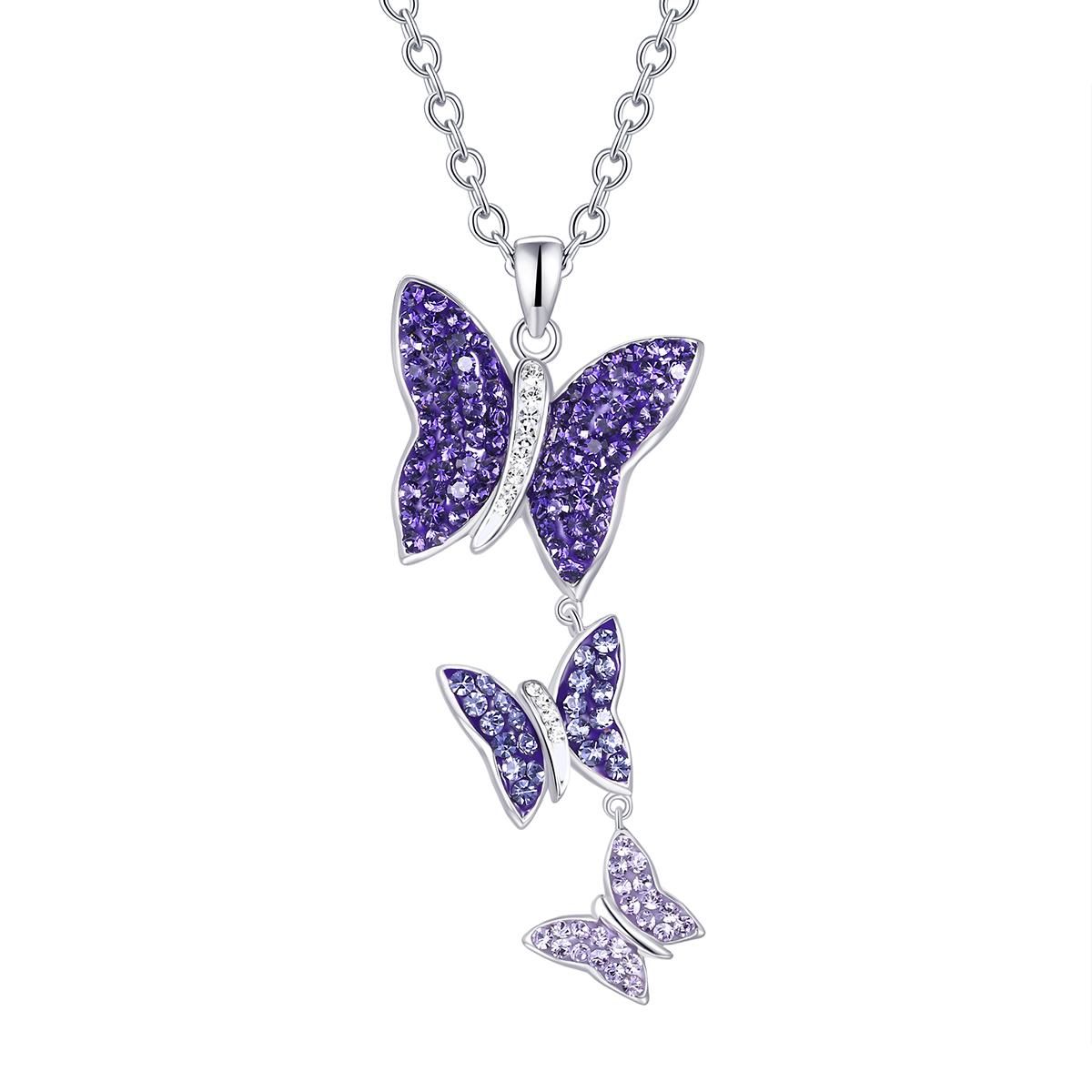 Kids Candela Sterling Silver Gradient Crystal Butterfly...