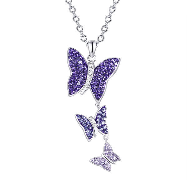 Candela Kids Sterling Silver Purple Gradient Butterfly Pendant - image 