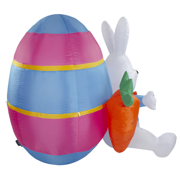 Northlight Inflatable LED Easter Bunny with Carrots Outdoor Décor