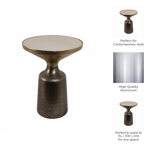 Sagebrook Home 20in. Marble top Accent Table