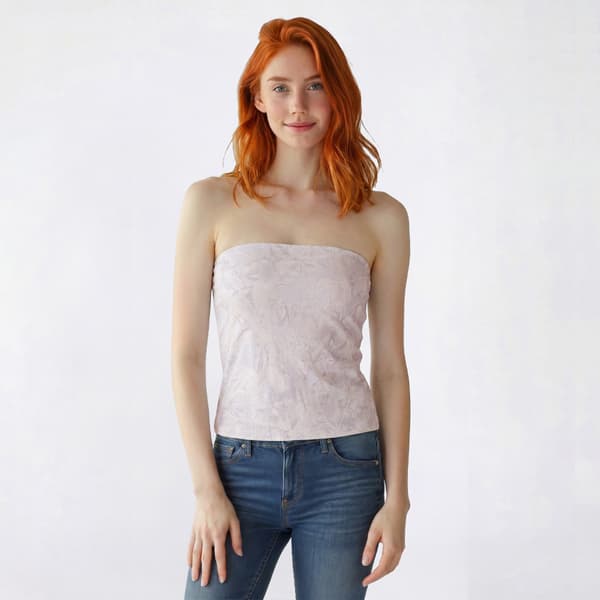 Juniors No Comment Yum Jersey Print To Solid Reverse Tube Top