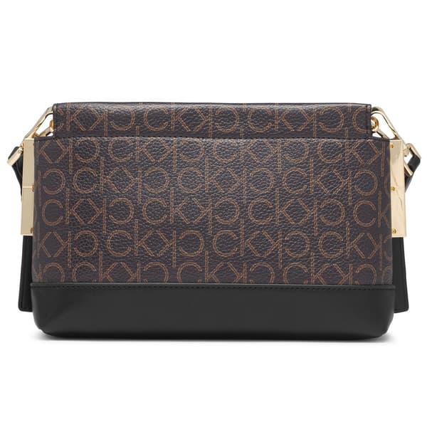 Calvin Klein Bianca Logo Crossbody w/ Snap Closure - Brown Khaki