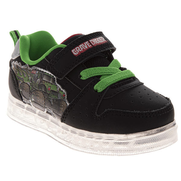 Little Boys Monster Jam Sneakers With Green Details - image 