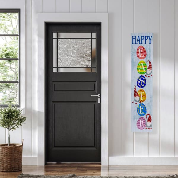 Northlight Seasonal Happy Easter Gnomes & Eggs Porch Board Sign