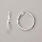Sterling Silver Fancy Diamond Cut Hoop Earrings - image 1