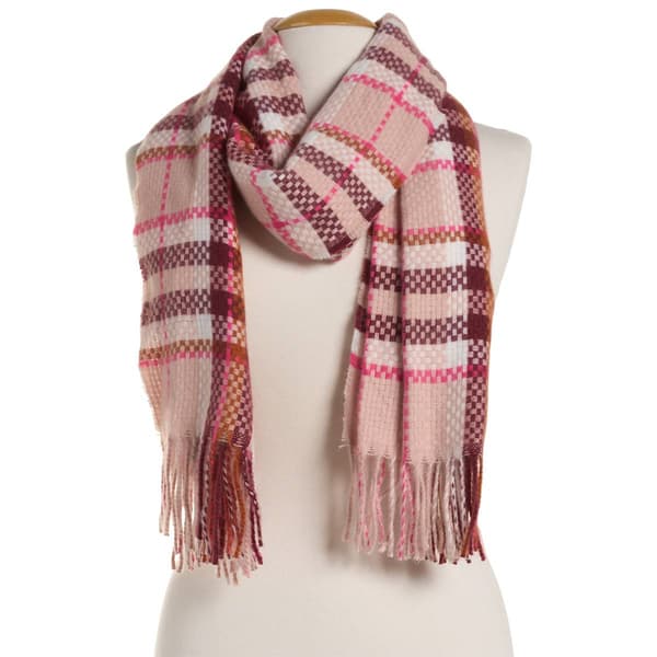 Womens Vince Camuto Basket Weave Plaid Feather Soft Scarf - image 