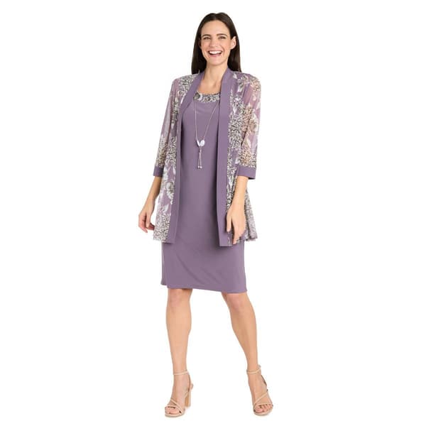 Womens R&M Richards Long Sleeve Print Jacket Dress - image 