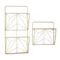 9th & Pike&#40;R&#41; Geometric Gold Metal Wall Mail Organizer - Set of 2 - image 1