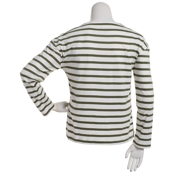 Petite Erika Long Sleeve Reverse Stripe Tee