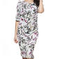 Womens Connected Apparel Elbow Sleeve Floral A-Line Dress - image 3