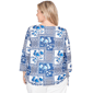Plus Size Alfred Dunner Mykonos Floral Ruched Side Tie Blouse - image 2