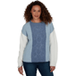 Petites Skyes the Limit Icy Blue Sparkle Long Sleeve Colorblock - image 1