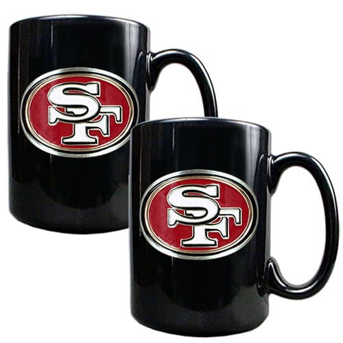 NFL San Francisco 49ers 2pc. Coffee Mug Set - Black - image 