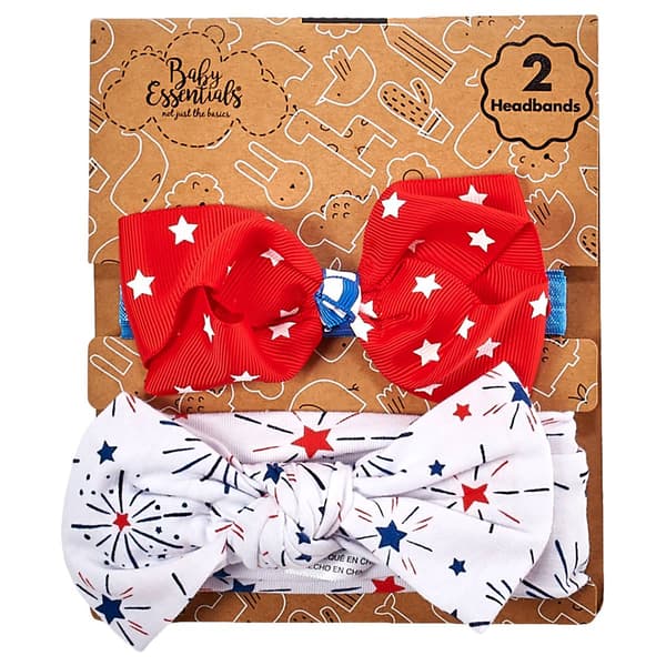 Baby Girl Baby Essentials 2pk. July 4th Headband - image 